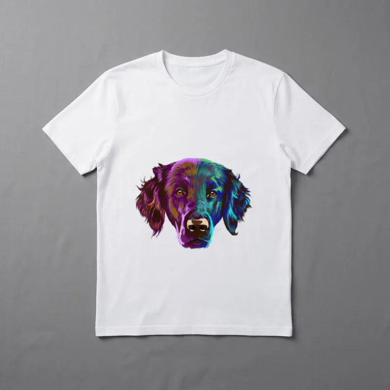 Farbenfroher Hund Flat Coated T-Shirt – Klassisches T-Shirt in Schwarz