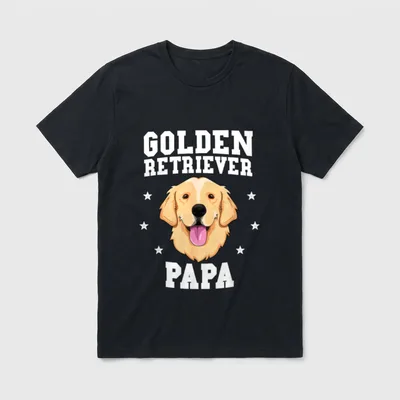 Golden Retriever Papa Father T-Shirt – Klassisches T-Shirt in Schwarz