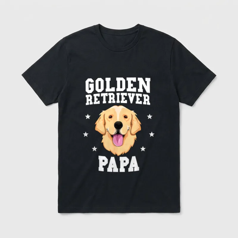 Golden Retriever Papa Father T-Shirt – Klassisches T-Shirt in Schwarz