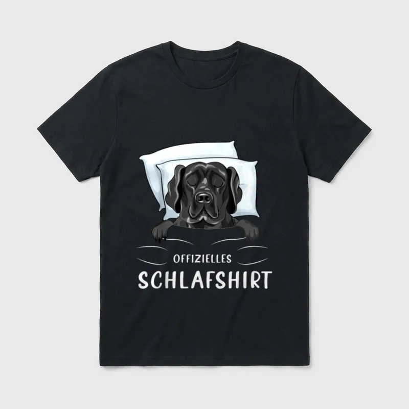 Offizieller flach beschichteter T-Shirt – Klassisches T-Shirt in Schwarz