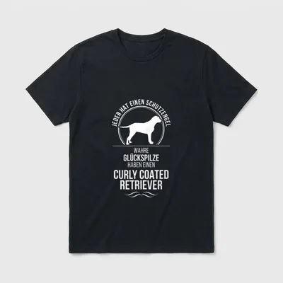 Curly Coated Retriever Schutzengel T-Shirt – Klassisches T-Shirt in Schwarz