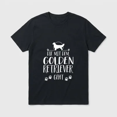 Die mit dem Golden T-Shirt 0127 – Klassisches T-Shirt in Schwarz