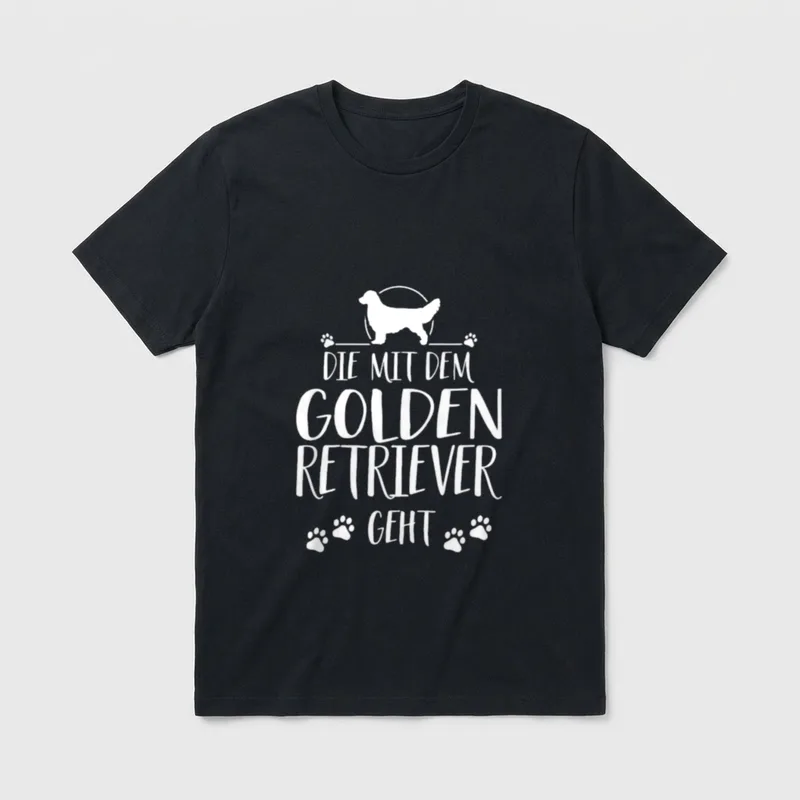 Die mit dem Golden T-Shirt 0127 – Klassisches T-Shirt in Schwarz