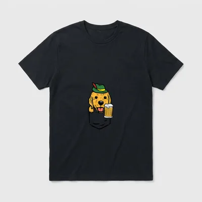 Pocket German Golden Retriever T-Shirt – Klassisches T-Shirt in Schwarz
