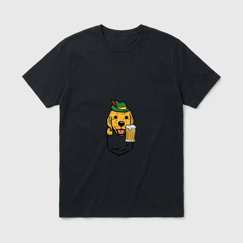 Pocket German Golden Retriever T-Shirt – Klassisches T-Shirt in Schwarz