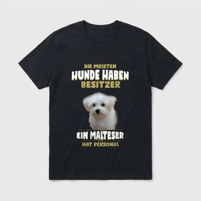 Malteser Malteser Hund T-Shirt – Klassisches T-Shirt in Schwarz