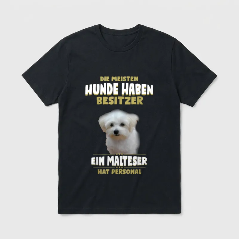 Malteser Malteser Hund T-Shirt – Klassisches T-Shirt in Schwarz