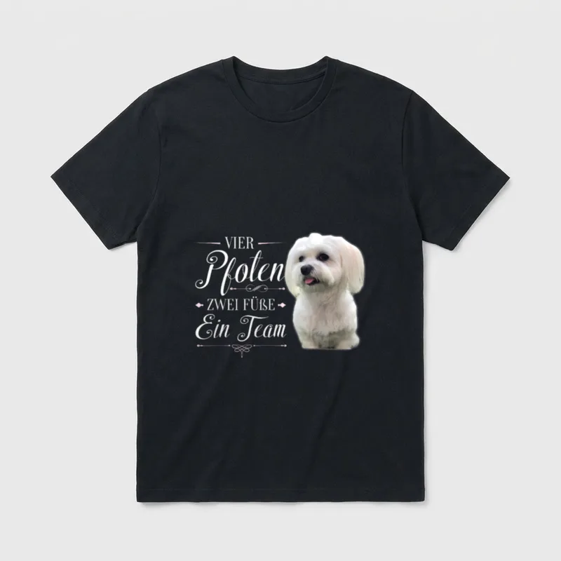 Süßes Malteser Hunde Grafik T-Shirt – Klassisches T-Shirt in Schwarz