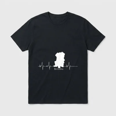 Bolonka Herzschlag Hunde Design T-Shirt – Klassisches T-Shirt in Schwarz