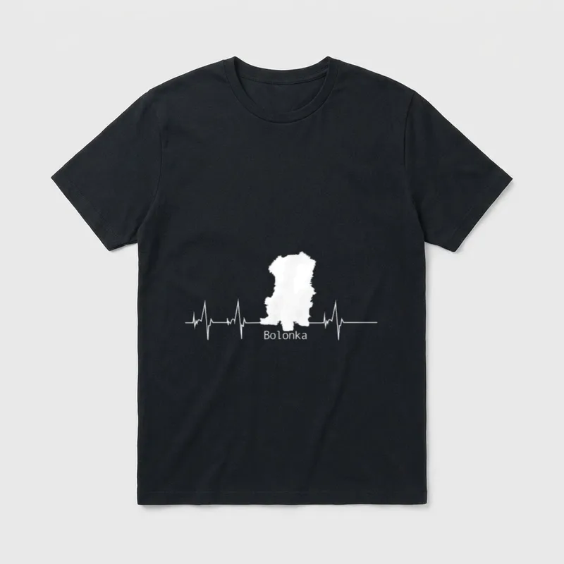 Bolonka Herzschlag Hunde Design T-Shirt – Klassisches T-Shirt in Schwarz