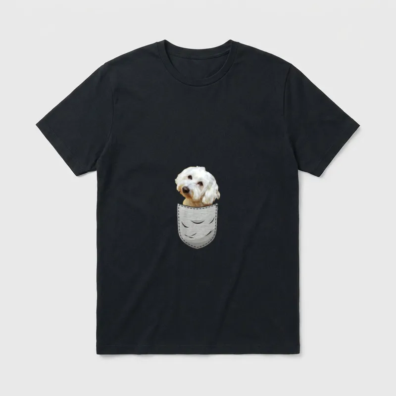 Malteser Maltese Brust-Tasche Pocket T-Shirt – Klassisches T-Shirt in Schwarz