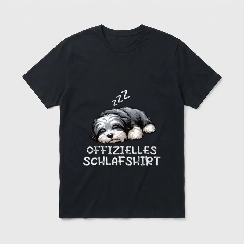 Offizielles Schlafshirt Havaneser Hund T-Shirt – Klassisches T-Shirt in Schwarz