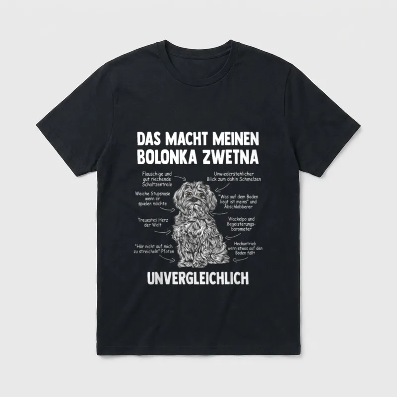 Anatomie eines Bolonka Zwetna T-Shirt – Klassisches T-Shirt in Schwarz