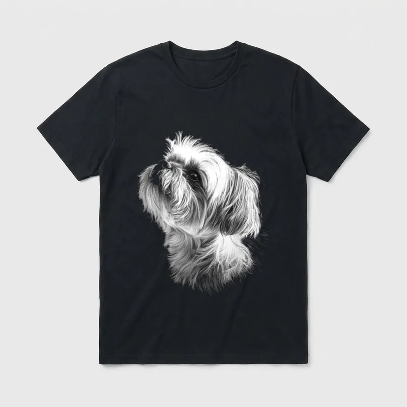 Shih Tzu Hundegrafik T-Shirt – Klassisches T-Shirt in Schwarz