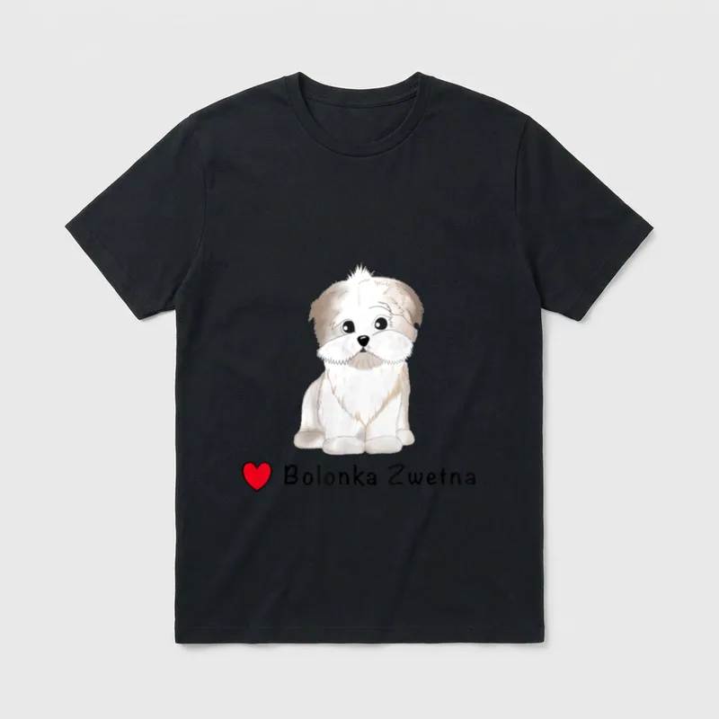 Bolonka Bolonka Doggie Bolonka T-Shirt – Klassisches T-Shirt in Schwarz