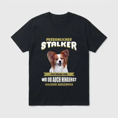 Papillon Papillon Hund T-Shirt – Klassisches T-Shirt in Schwarz