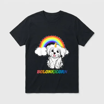 Bolonka Zwetna Unicorn Einhorn T-Shirt – Klassisches T-Shirt in Schwarz