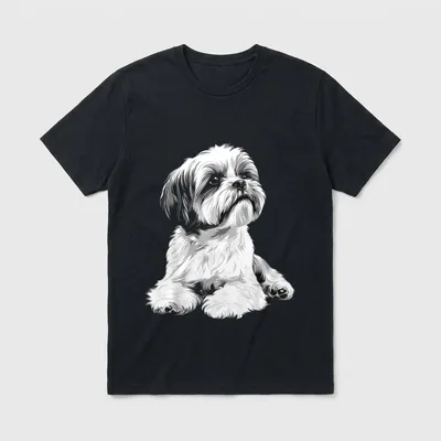 Shih Tzu Hund Motiv Haustier T-Shirt – Klassisches T-Shirt in Schwarz