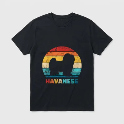 Havaneser vintage T-Shirt – Klassisches T-Shirt in Schwarz