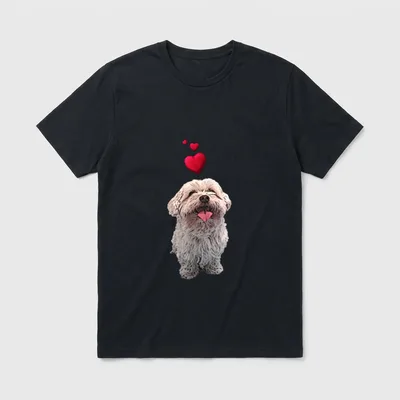 Malteser Hund und Herzen T-Shirt – Klassisches T-Shirt in Schwarz