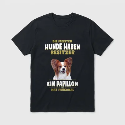 Papillon Papillon Hund Havaneser, Malteser & Co. T-Shirt – Klassisches T-Shirt in Schwarz