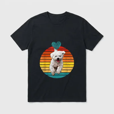 mit Malteser Hund Herz Vintage T-Shirt – Klassisches T-Shirt in Schwarz