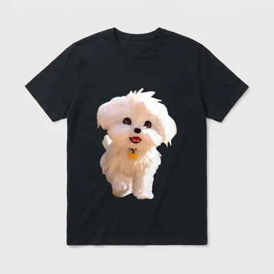 Malteser Kleiner Maltese Hund T-Shirt – Klassisches T-Shirt in Schwarz