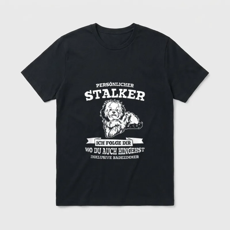 Persönlicher Stalker Hund Bolonka T-Shirt – Klassisches T-Shirt in Schwarz