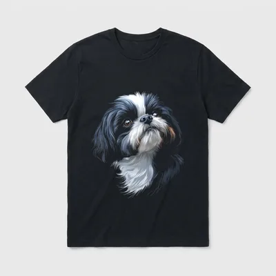 Shih Tzu Hundemotiv Pet T-Shirt – Klassisches T-Shirt in Schwarz