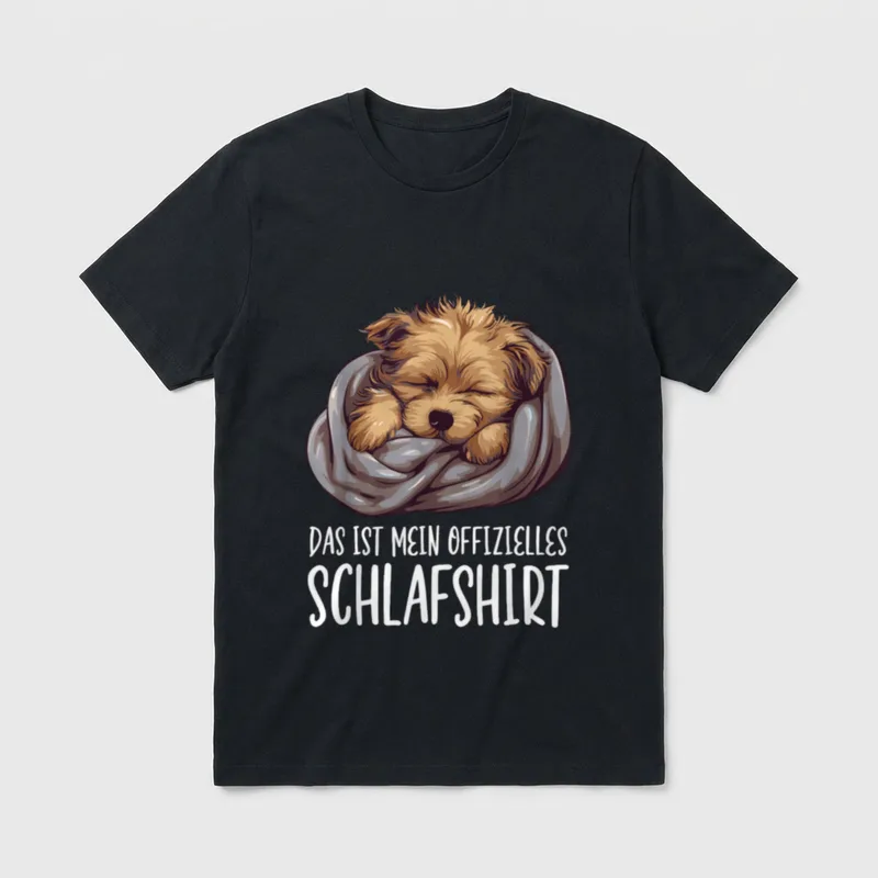 Süßer Hund Offizielles Schlafshirt T-Shirt 0112 – Klassisches T-Shirt in Schwarz