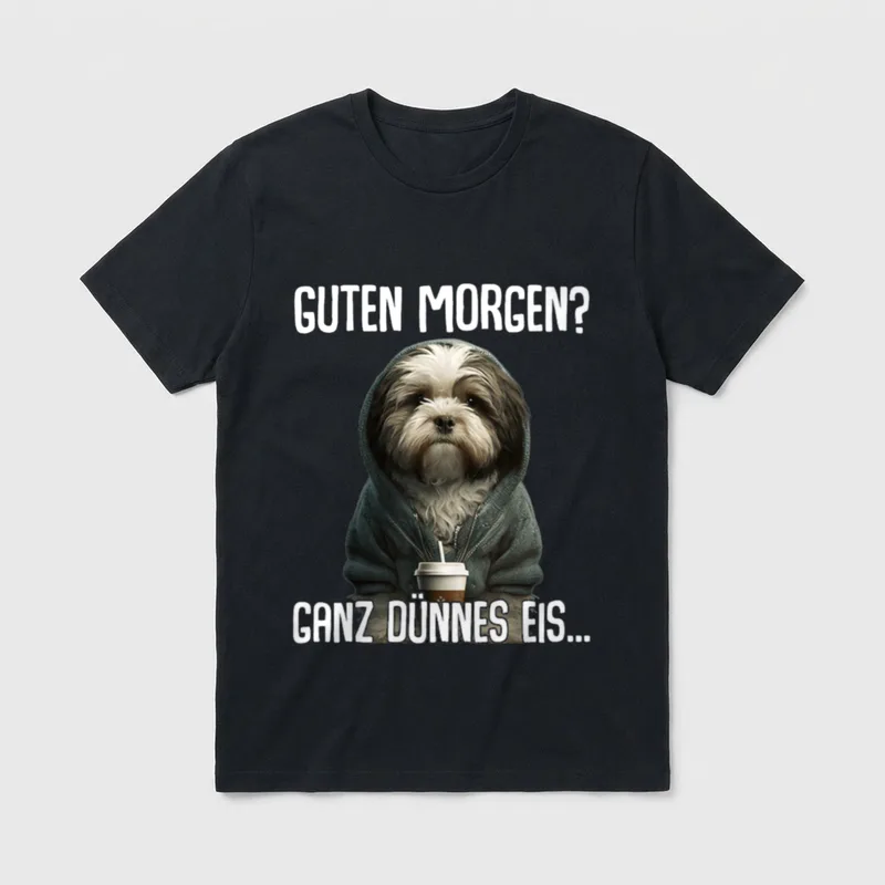 Guten Morgen Ganz Dünnes Havaneser, Malteser & Co. T-Shirt – Klassisches T-Shirt in Schwarz