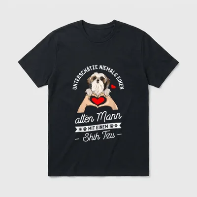 Unterschätze Niemals Einen Alten T-Shirt 0124 – Klassisches T-Shirt in Schwarz