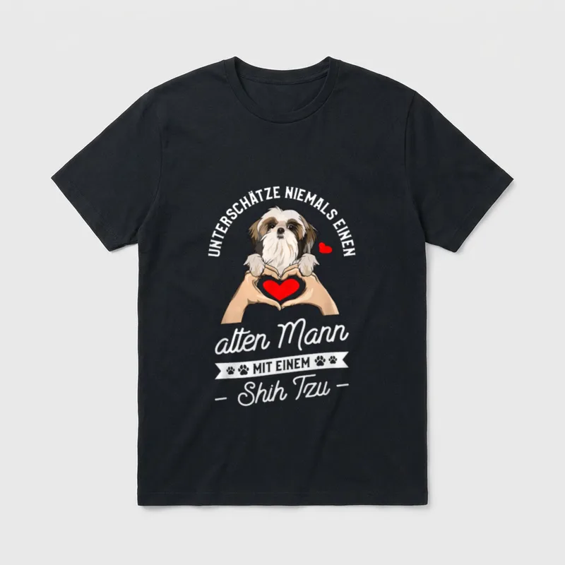 Unterschätze Niemals Einen Alten T-Shirt 0124 – Klassisches T-Shirt in Schwarz