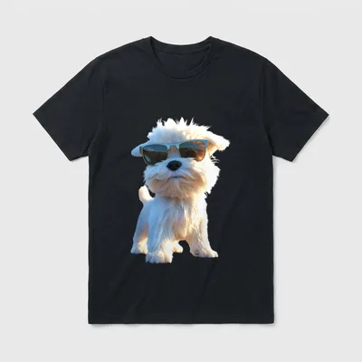 Malteser mit Sonnenbrille Maltese Hunde T-Shirt – Klassisches T-Shirt in Schwarz