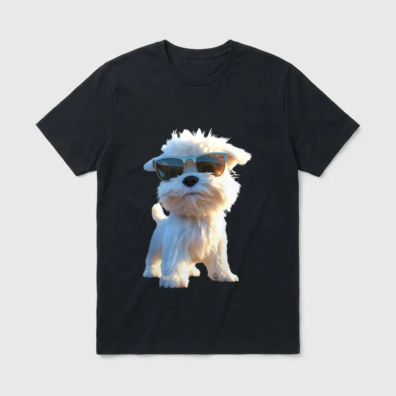 Malteser mit Sonnenbrille Maltese Hunde T-Shirt – Klassisches T-Shirt in Schwarz