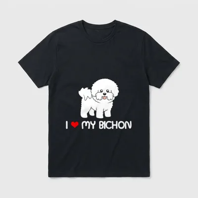 Bichon Frisé I Love T-Shirt – Klassisches T-Shirt in Schwarz
