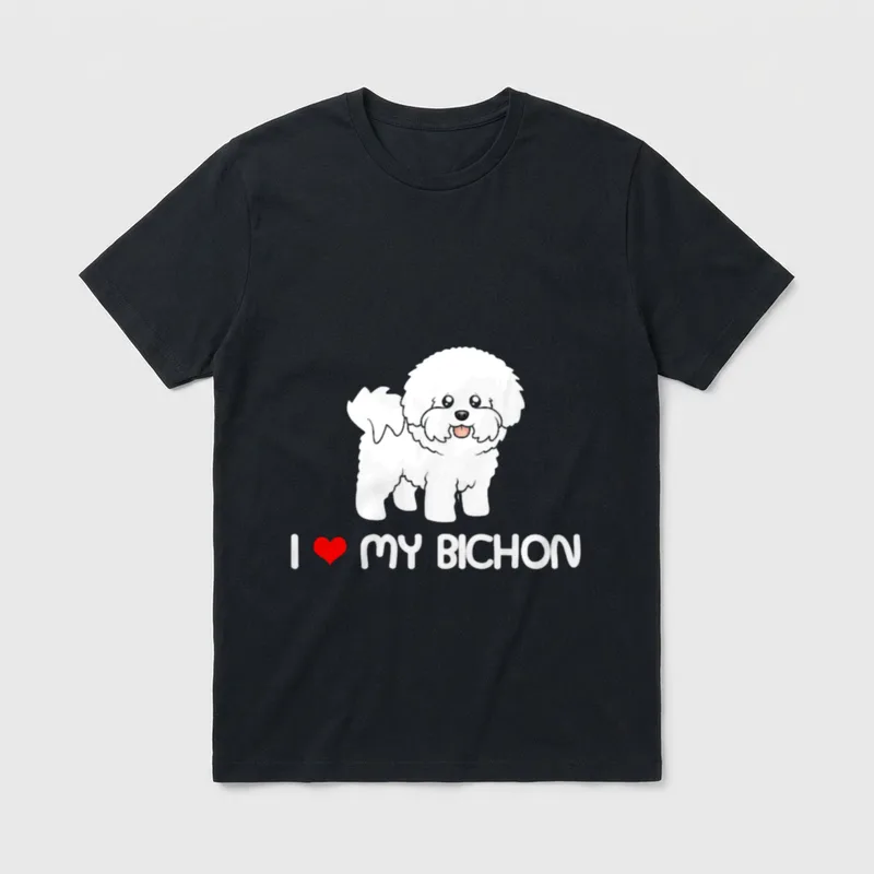 Bichon Frisé I Love T-Shirt – Klassisches T-Shirt in Schwarz