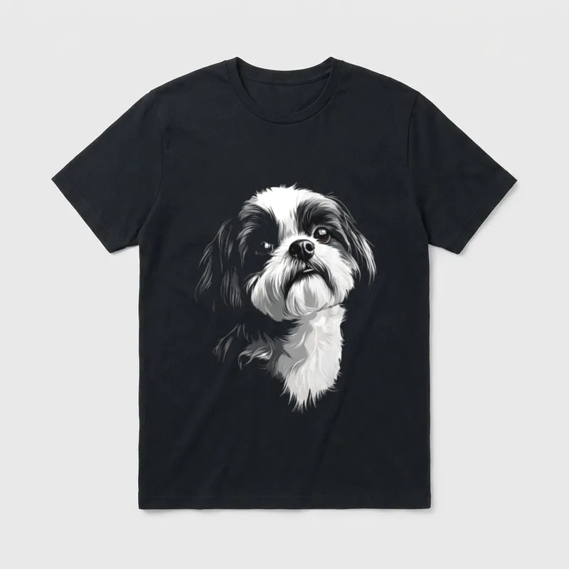 Shih Tzu Hund Motiv Havaneser, Malteser & Co. T-Shirt – Klassisches T-Shirt in Schwarz