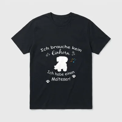 Malteser Malteser Hund T-Shirt 0141 – Klassisches T-Shirt in Schwarz