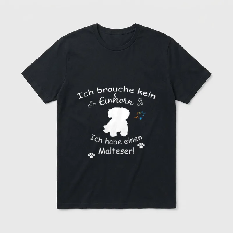 Malteser Malteser Hund T-Shirt 0141 – Klassisches T-Shirt in Schwarz