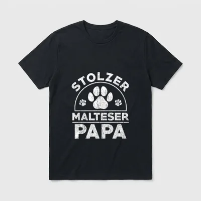 Proud Malteser Papa Hundeliebhaber T-Shirt – Klassisches T-Shirt in Schwarz