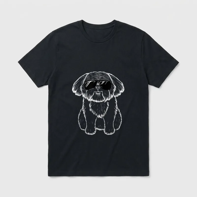 Shih Tzu Hund Mit Sonnenbrille T-Shirt – Klassisches T-Shirt in Schwarz
