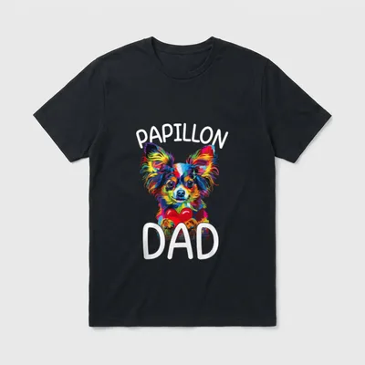 Papillon Dad Design Pop T-Shirt – Klassisches T-Shirt in Schwarz