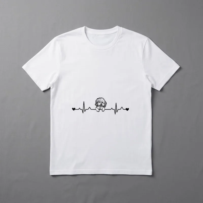 Bichon Frise Herzschlag Hund T-Shirt – Klassisches T-Shirt in Schwarz