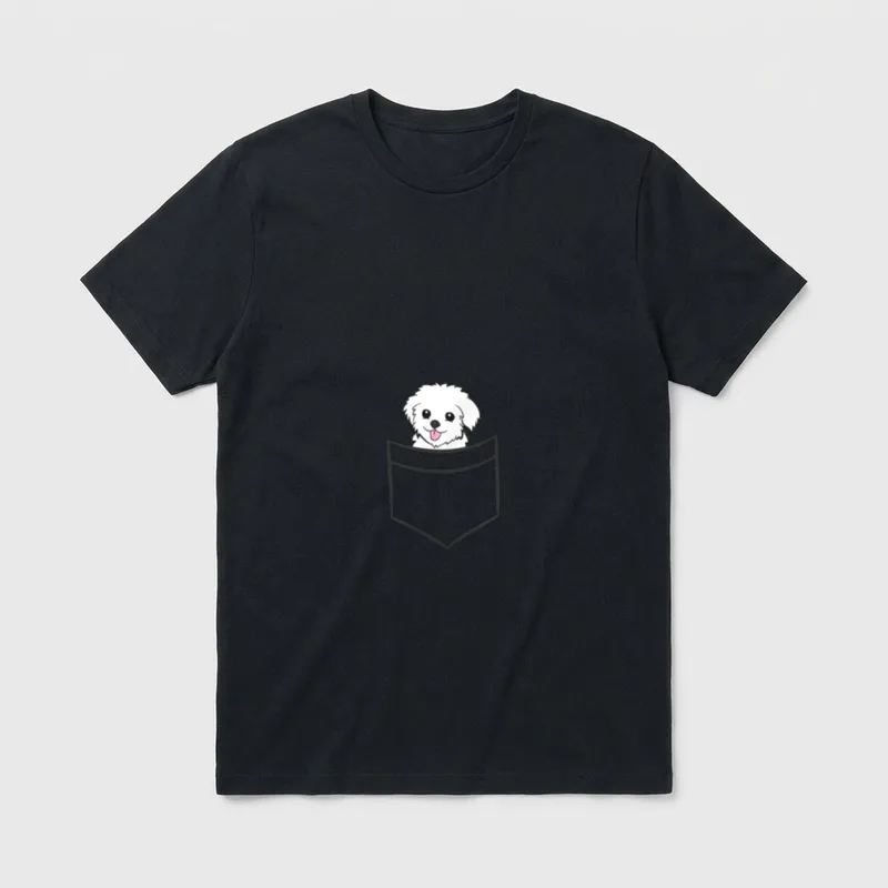 Malteser in der Tasche T-Shirt – Klassisches T-Shirt in Schwarz