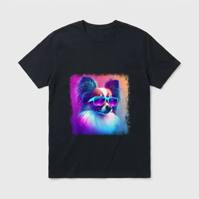 Papillon Hundebesitzer der Cartoon T-Shirt – Klassisches T-Shirt in Schwarz