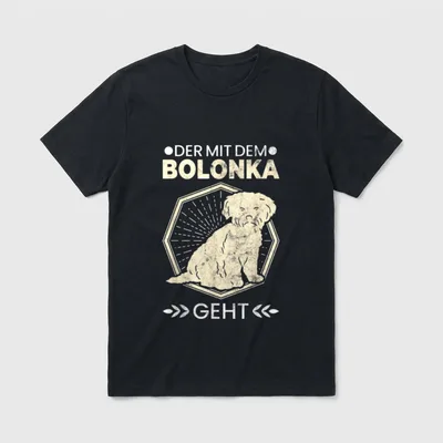 Der Mit Dem Bolonka Geht T-Shirt – Klassisches T-Shirt in Schwarz