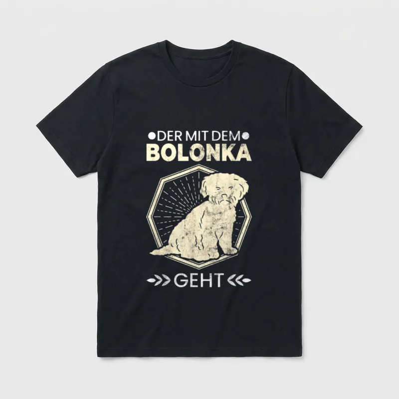 Der Mit Dem Bolonka Geht T-Shirt – Klassisches T-Shirt in Schwarz