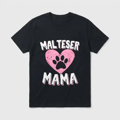 Malteser Hund Malteser Mama Frauchen T-Shirt – Klassisches T-Shirt in Schwarz