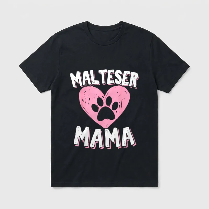 Malteser Hund Malteser Mama Frauchen T-Shirt – Klassisches T-Shirt in Schwarz